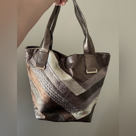 Elliott Lucca Metallic Patchwork Leather Purse - Picture 1 of 7